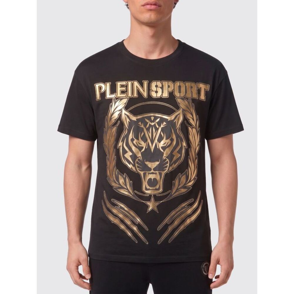 Plein Sport Men Plein Sport Graphic Print Cotton T-Shirt With Contrast Logo